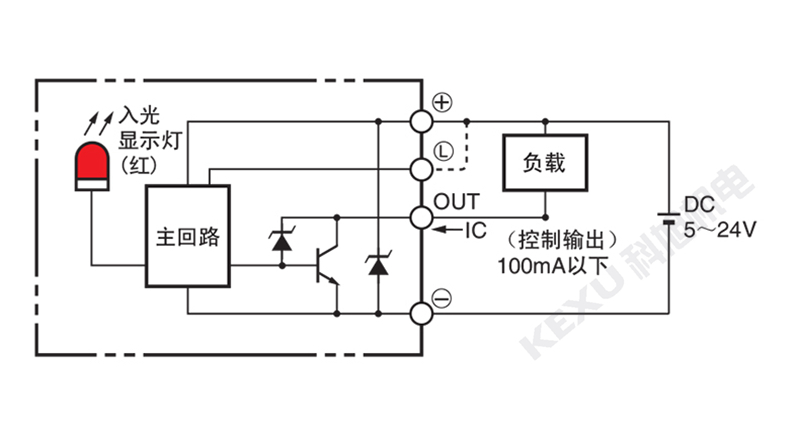 欧姆龙U型光电开关EE-SX677P-WR光电传感器 原装正品 产品电路示意图
